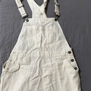 Aeropostale Women's Cream Denim Overalls